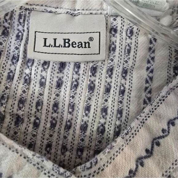 LL Bean Dobby Nightgown Womens S Flannel Pintuck Cotton Cottagecore Sleep Dress - Picture 6 of 6